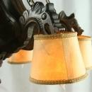 Vintage French Gothic Renaissance Chandelier, 6 Arms, Dragons, Carved Oak