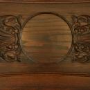 Vintage 1950 French Secretary, Louis XV, Oak, Curvy Front, Carvings
