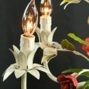 Vintage French Chandelier, 5arm, Lilies/Roses, Pink/Green/Yellow, Shabby/Cottage
