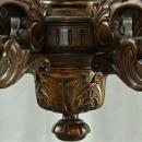 Massive Vintage French Renaissance Style Chandelier, Solid Oak, Ornately Carved