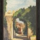 Fine Art Painting Reproduction Ethan Harper Village Street on Canvas, Framed