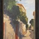 New Fine Art Print, Ethan Harper Quaint European Street on Canvas, Framed
