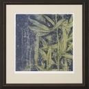 New Giclee Fine Art Print, Bamboo Type Leaves Dark Background, Framed, Textured