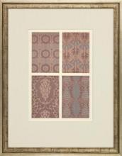 New Print Anonymous Reproduction Framed Patterns Decorative Panels Rectang WA-36