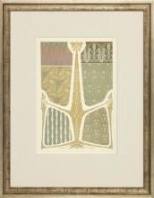 New Print Anonymous Reproduction Framed Patterns Decorative Panels Rectang WA-45