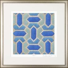 New Fine Art Giclee Print, Blue Brilliant Symmetry, Judeen Young, Framed/Number