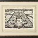 New Fine Art Giclee Print Reproduction, English Estate, Birds Eye View, Framed