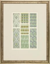 New Print Anonymous Reproduction Framed Patterns Decorative Panels Rectang WA-42
