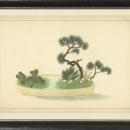 New Print Anonymous Reproduction Framed Trees Large Zen Gardens Rectangle WA-85
