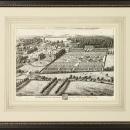 New Fine Art Reproduction, 1700s English Estate/Manor, Formal Gardens, Framed
