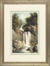 New Print Anonymous Reproduction Framed Waterfalls Rectangle WA-67