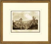 New Print Anonymous Reproduction Framed Landscapes French Countryside Vie WA-115
