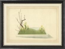 New Print Anonymous Reproduction Framed Trees Large Zen Gardens Rectangle WA-83