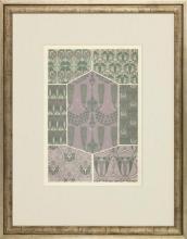 New Print Anonymous Reproduction Framed Patterns Decorative Panels Rectang WA-35