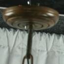 Ornate Vintage Carved Oak French Chandelier, Dark Finish, 5 Arms, Fluting