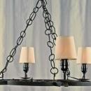 Spanish Mission Style Black Wrought Iron Chandelier, Vintage, Round, 6 Lights