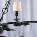 Spanish Mission Style Black Wrought Iron Chandelier, Vintage, Round, 6 Lights