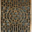 Large Antique Chinese Window Screen Geometric Folk Art