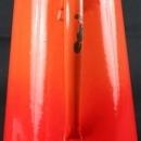 Antique French Red Orange Enamelware Kettle Pitcher
