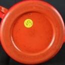 Antique French Red Orange Enamelware Kettle Pitcher