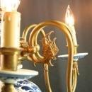 Vintage 1950 Blue Delft Chandelier from Holland, Hand Painted, 8 Arms
