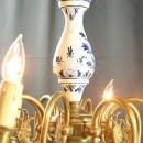 Vintage 1950 Blue Delft Chandelier from Holland, Hand Painted, 8 Arms