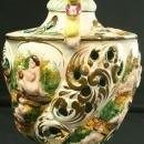 Vintage Hand-Painted Italian Capodimonte Ginger Jar Vase with Playful Children