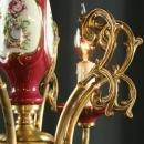 Vintage Italian Capo-Style 6-Arm Ceramic Chandelier in a Rose Red Majolica Glaze