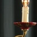 Vintage Italian Capo-Style 6-Arm Ceramic Chandelier in a Rose Red Majolica Glaze