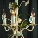 Vintage 1950 French Chandelier, Shabby Elegance/Cottage, Blue Flowers, 3 Arms