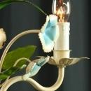 Vintage 1950 French Chandelier, Shabby Elegance/Cottage, Blue Flowers, 3 Arms