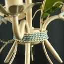 Vintage 1950 French Chandelier, Shabby Elegance/Cottage, Blue Flowers, 3 Arms