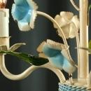 Vintage 1950 French Chandelier, Shabby Elegance/Cottage, Blue Flowers, 3 Arms