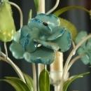 Vintage French Chandelier, 3 Arms, Shabby/Cottage, Blue Roses/Green Leaves