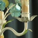 Vintage French Chandelier, 3 Arms, Shabby/Cottage, Blue Roses/Green Leaves