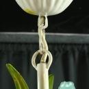 Vintage French Chandelier, 3 Arms, Shabby/Cottage, Blue Roses/Green Leaves