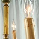 Vintage French Neoclassical Style Chandelier, 5 Arms, Metal, Green Paint/Gold