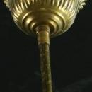 Vintage 1960 5-Arm Chandelier from Belgium, Brass, Ceramic, Aqua/Gold Accents