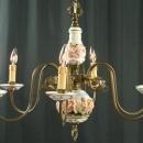 Large Vintage Capodimonte Style Chandelier, 6 Metal Arms, Cherubs/Putti, Pastels