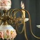 Large Vintage Capodimonte Style Chandelier, 6 Metal Arms, Cherubs/Putti, Pastels