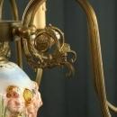 Large Vintage Capodimonte Style Chandelier, 6 Metal Arms, Cherubs/Putti, Pastels