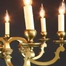 Vintage 1950 French Brass Chandelier, 8 Arms, Traditional Styling, Candles