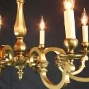 Vintage 1950 French Brass Chandelier, 8 Arms, Traditional Styling, Candles