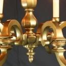 Vintage 1950 French Brass Chandelier, 8 Arms, Traditional Styling, Candles