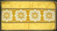 Small Vintage French Table Runner Doily Mustard Yellow Gold Velvet Brocade