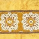 Small Vintage French Table Runner Doily Mustard Yellow Gold Velvet Brocade