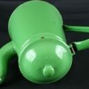 Antique French Green Enamel Kettle Teapot Pitcher