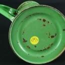 Antique French Green Enamel Kettle Teapot Pitcher