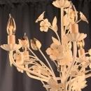 Petite Vintage French Country Painted Chandelier, 5 Arm, White/Pink, Cottage
