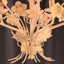 Petite Vintage French Country Painted Chandelier, 5 Arm, White/Pink, Cottage